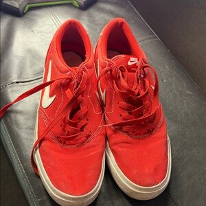 Nike Red and White Casual sb charge size 12 Sneakers